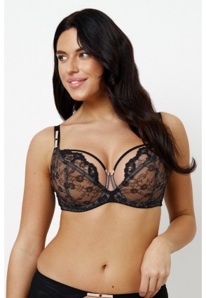 Бюстгальтер EIR Черно-бежевый