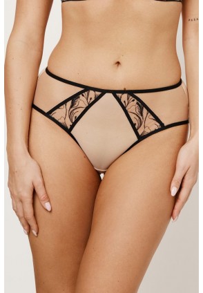 SUBTILLE REBECCA BEIGE/BLACK Mini Трусы бразильяно