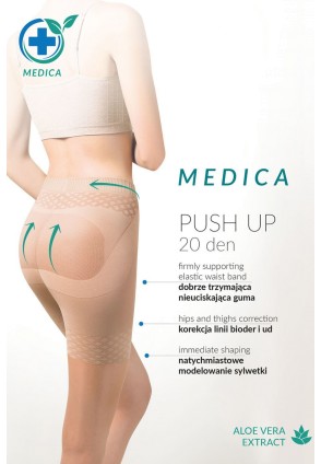 Телесные колготки с эффектом утяжки и push-up 127 Medica Push-Up 20 den Neutro