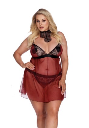 Бордовая сорочка Arabella chemise