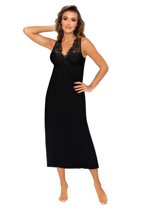 Kristina long nightdress Black